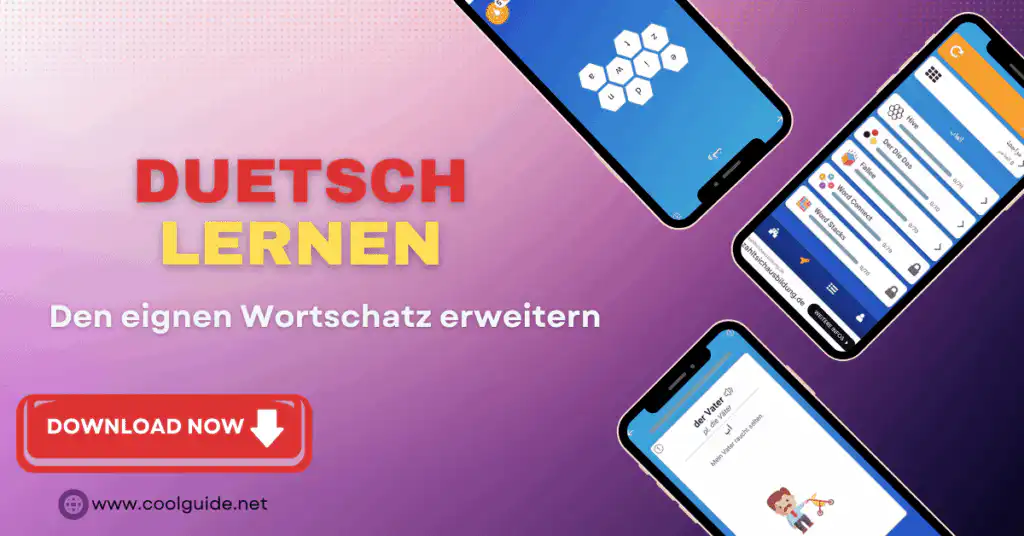 Deutsch lernen leicht gemacht! Mit dieser App kannst den eignen Wortschatz deutlich schnell verbessern.