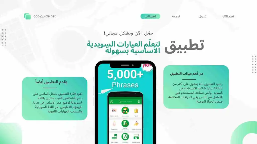 تطبيق لتعلّم العبارات السويدية الأساسية بسهولة
